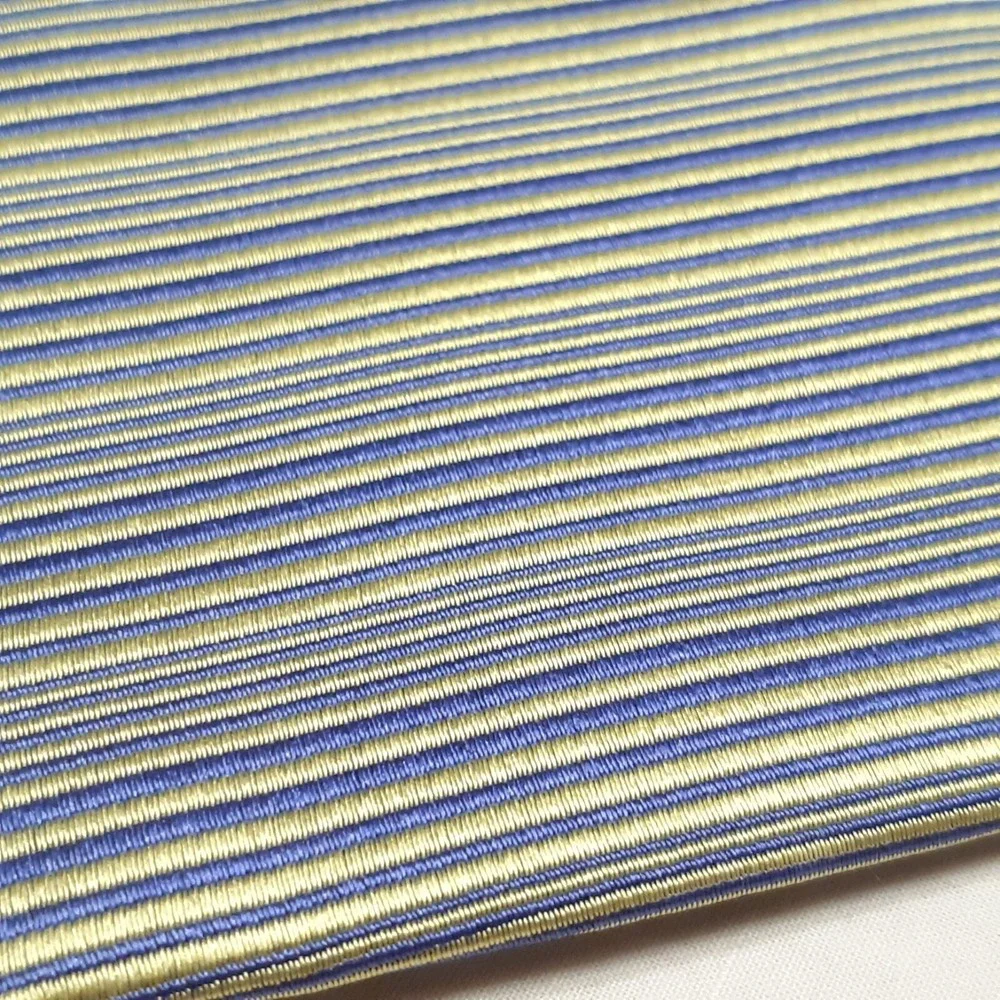 BRANDINI‎ ITALY Mens Silk Stripe Tie Handmade Blue Yellow Formal Necktie